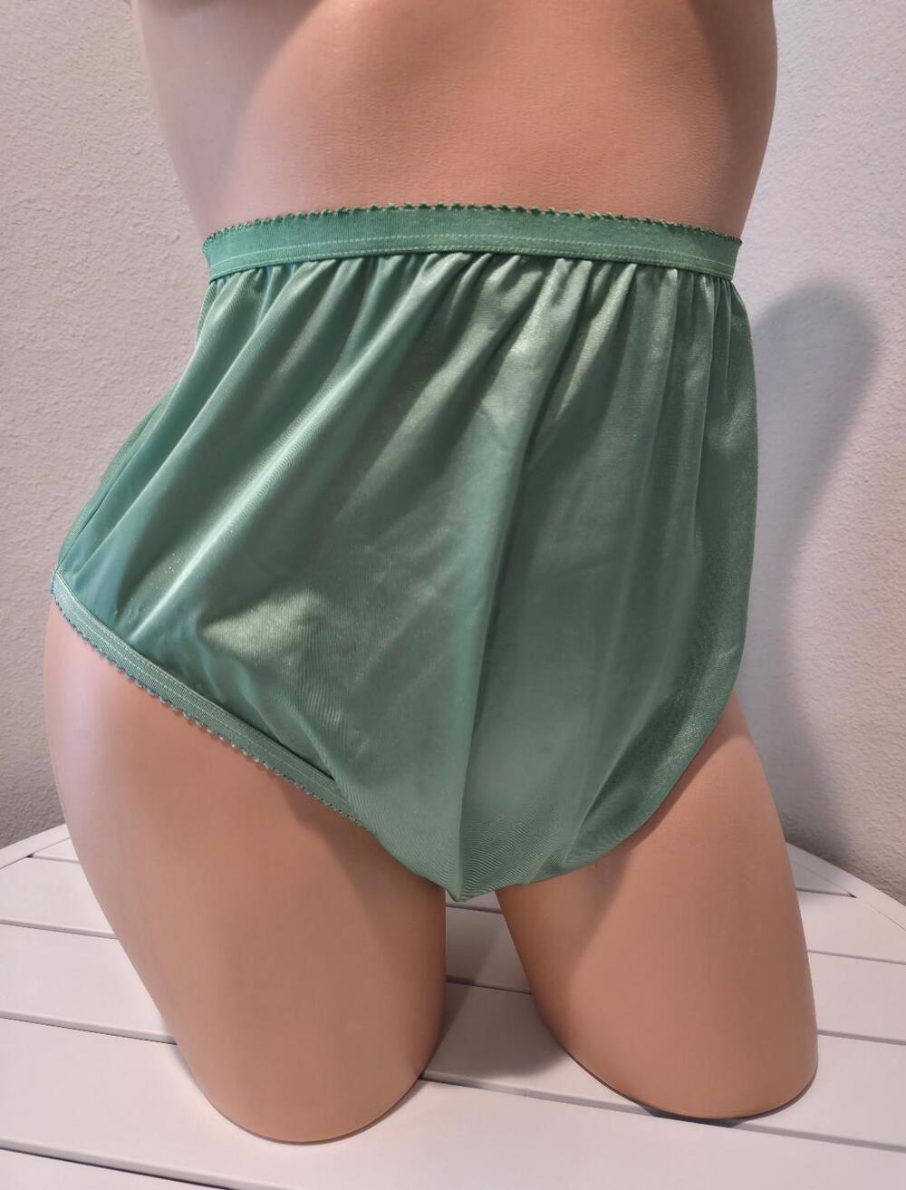 Shadowline 17842 Women's Hi Cut Panty Nylon Brief Full Coverage Irish Green